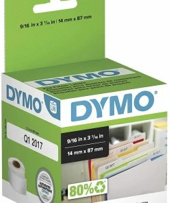 Brand new ๐ DYMO LabelWriter File Folder Labels, 9/16 X 3-7/16 Inches, White, 130 Labels/Roll, Box Of 2 ๐คฉ