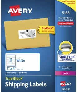 Deals 👏 Avery TrueBlock Shipping Labels, Laser, 2 X 4 Inches, White, Pack Of 1000 😀