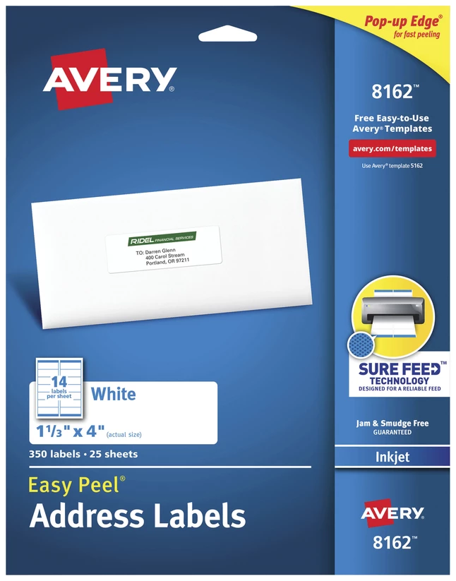 Best deal ๐ Avery Easy Peel Address Labels, Inkjet, 1-1/3 X 4 Inches, Pack Of 350 ๐ 1 Best deal ๐ Avery Easy Peel Address Labels, Inkjet, 1-1/3 X 4 Inches, Pack Of 350 ๐