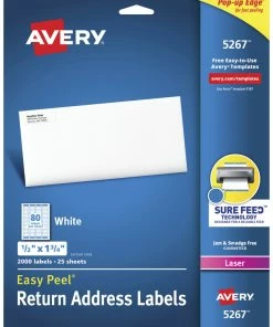 Budget 🧨 Avery Easy Peel Return Address Labels, Laser, 1/2 X 1-3/4 Inches, Pack Of 2000 😉