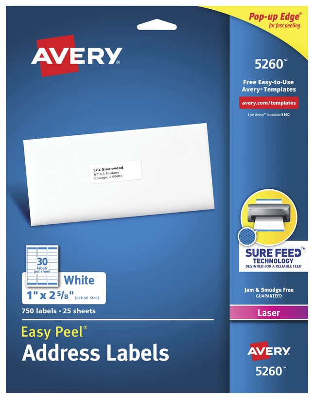 Flash Sale ๐ Avery Easy Peel Address Labels, Laser, 1 X 2-5/8 Inches, Pack Of 750 โจ 1 Flash Sale ๐ Avery Easy Peel Address Labels, Laser, 1 X 2-5/8 Inches, Pack Of 750 โจ