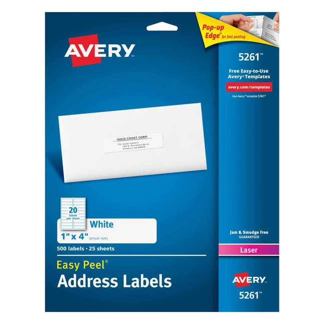 Promo ๐ Avery Easy Peel Address Labels, Laser, 1 X 4 Inches, Pack Of 500 โค๏ธ 2 Promo ๐ Avery Easy Peel Address Labels, Laser, 1 X 4 Inches, Pack Of 500 โค๏ธ - Image 2