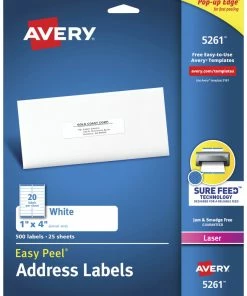 Promo ๐ Avery Easy Peel Address Labels, Laser, 1 X 4 Inches, Pack Of 500 โค๏ธ