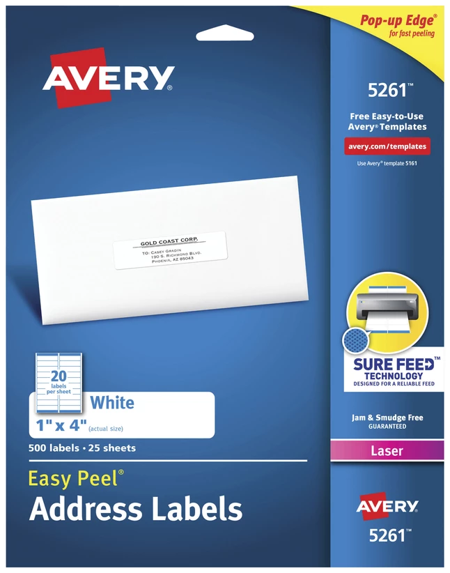 Promo ๐ Avery Easy Peel Address Labels, Laser, 1 X 4 Inches, Pack Of 500 โค๏ธ 1 Promo ๐ Avery Easy Peel Address Labels, Laser, 1 X 4 Inches, Pack Of 500 โค๏ธ