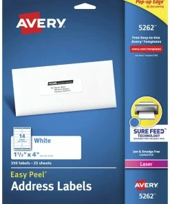 Deals 👍 Avery Easy Peel Address Labels, Laser, 1-1/3 X 4 Inches, Pack Of 350 👍