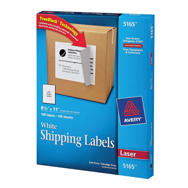 New 🛒 Avery TrueBlock Full Sheet Label, Laser, 8-1/2 X 11 Inches, White, Pack Of 100 😍 1 New 🛒 Avery TrueBlock Full Sheet Label, Laser, 8-1/2 X 11 Inches, White, Pack Of 100 😍