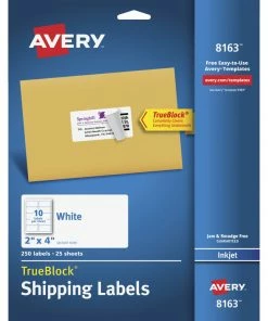 Deals 🔔 Avery TrueBlock Shipping Labels, Inkjet, 2 X 4 Inches, White, Pack Of 250 🛒