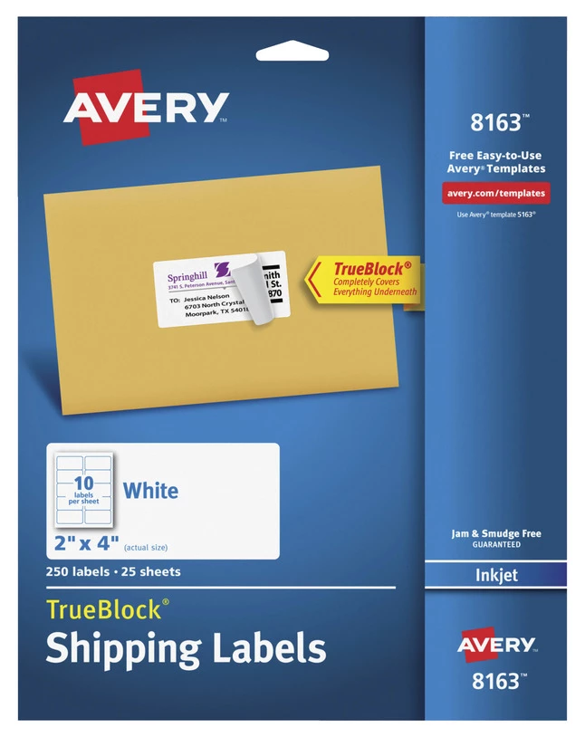 Deals ๐ Avery TrueBlock Shipping Labels, Inkjet, 2 X 4 Inches, White, Pack Of 250 ๐ 1 Deals ๐ Avery TrueBlock Shipping Labels, Inkjet, 2 X 4 Inches, White, Pack Of 250 ๐