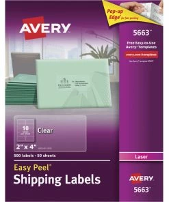 Top 10 🥰 Avery Easy Peel Shipping Labels, Laser, 2 X 4 Inches, Clear, Pack Of 500 ⭐