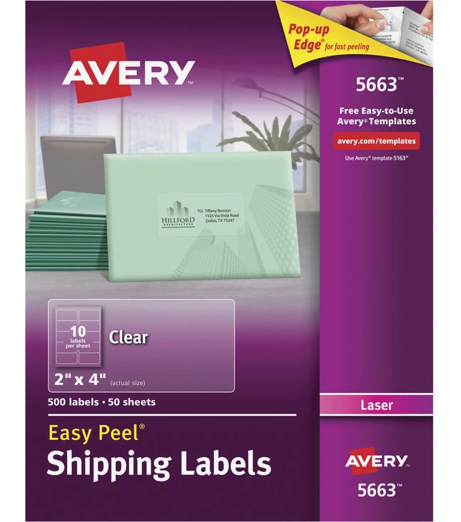Top 10 ๐ฅฐ Avery Easy Peel Shipping Labels, Laser, 2 X 4 Inches, Clear, Pack Of 500 โญ 1 Top 10 ๐ฅฐ Avery Easy Peel Shipping Labels, Laser, 2 X 4 Inches, Clear, Pack Of 500 โญ