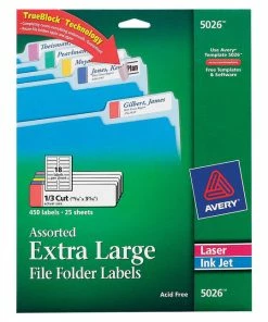 Top 10 🔔 Avery Printable File Folder Labels, 15/16 X 3-7/16 Inches, Assorted Colors, Pack Of 450 ⌛