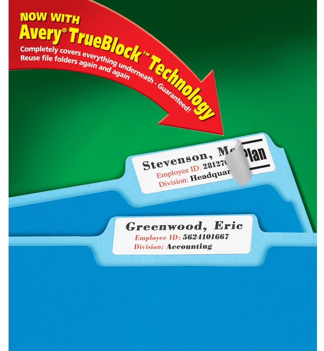 Wholesale ๐ Avery Printable File Folder Labels, 15/16 X 3-7/16 Inches, White, Pack Of 450 ๐ 2 Wholesale ๐ Avery Printable File Folder Labels, 15/16 X 3-7/16 Inches, White, Pack Of 450 ๐ - Image 2