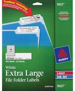 Wholesale 🎁 Avery Printable File Folder Labels, 15/16 X 3-7/16 Inches, White, Pack Of 450 🎁