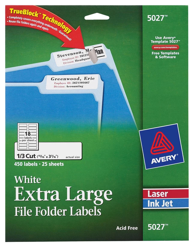 Wholesale ๐ Avery Printable File Folder Labels, 15/16 X 3-7/16 Inches, White, Pack Of 450 ๐ 1 Wholesale ๐ Avery Printable File Folder Labels, 15/16 X 3-7/16 Inches, White, Pack Of 450 ๐
