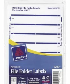 Outlet 😀 Avery Printable File Folder Labels, 11/16 X 3-7/16 Inches, Dark Blue, Pack Of 252 ❤️