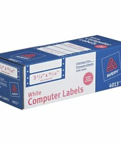 Budget 🧨 Avery Pin-Fed Labels, 3-1/2 X 15/16 Inches, 1 Across, White, Pack Of 5000 ✨