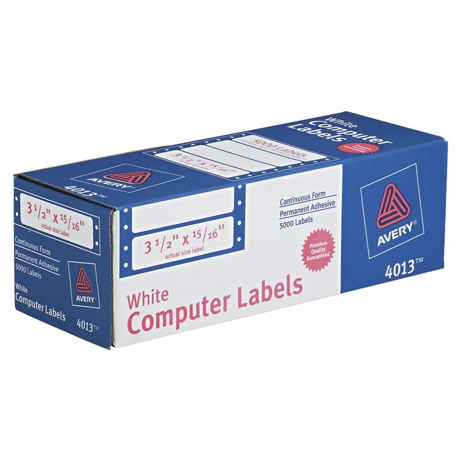 Budget ๐งจ Avery Pin-Fed Labels, 3-1/2 X 15/16 Inches, 1 Across, White, Pack Of 5000 โจ 1 Budget ๐งจ Avery Pin-Fed Labels, 3-1/2 X 15/16 Inches, 1 Across, White, Pack Of 5000 โจ