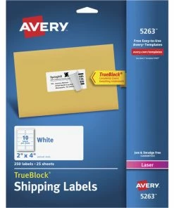 Outlet 👏 Avery TrueBlock Shipping Labels, Laser, 2 X 4 Inches, White, Pack Of 250 🛒
