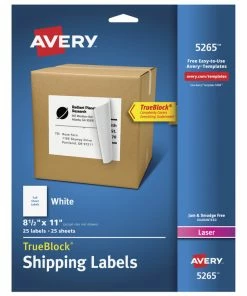 New ⌛ Avery TrueBlock Full Sheet Label, Laser, 8-1/2 X 11 Inches, White, Pack Of 25 🎁
