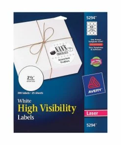 Top 10 🛒 Avery Permanent Round ID Labels, 2-1/2 Inch Diameter, Matte White, Pack Of 300 🔥