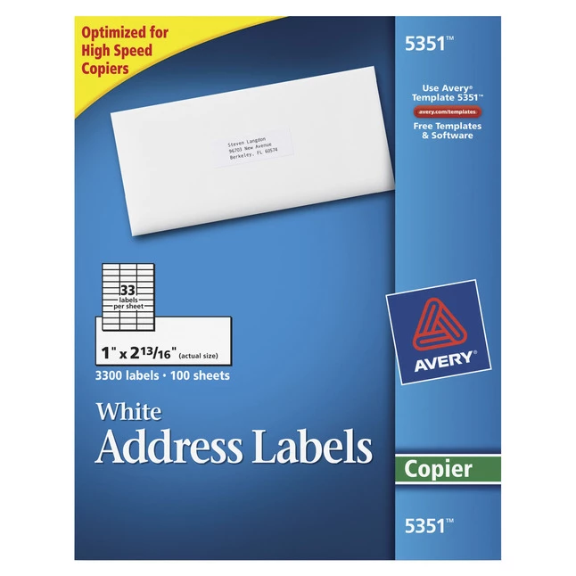 Best Pirce 👍 Avery Copier Address Labels, 1 X 2-13/16 Inches, Pack Of 3300 🔥 2 Best Pirce 👍 Avery Copier Address Labels, 1 X 2-13/16 Inches, Pack Of 3300 🔥 - Image 2