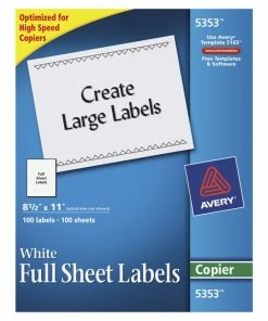 Budget 🔔 Avery Copier Full Sheet Labels, 8-1/2 X 11 Inches, Pack Of 100 🎁