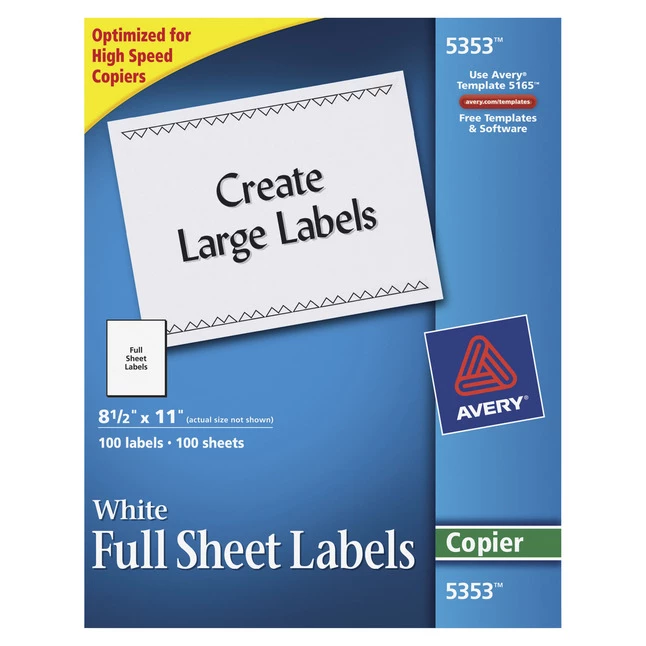 Budget 🔔 Avery Copier Full Sheet Labels, 8-1/2 X 11 Inches, Pack Of 100 🎁 1 Budget 🔔 Avery Copier Full Sheet Labels, 8-1/2 X 11 Inches, Pack Of 100 🎁