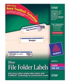 Best deal ⌛ Avery Printable File Folder Labels, 2/3 X 3-7/16 Inches, Blue, Pack Of 1500 😍