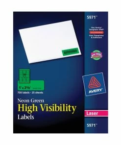 Coupon 😍 Avery Permanent Laser Labels, 1 X 2-5/8 Inches, Neon Green, Pack Of 750 🔥