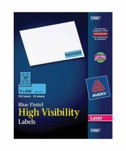 Cheap 👍 Avery Permanent Laser Labels, 1 X 2-5/8 Inches, Pastel Blue, Pack Of 750 ⌛