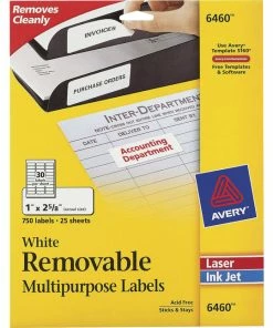 Brand new ⌛ Avery Removable ID Labels, 1 X 2-5/8 Inches, Pack Of 750 👏