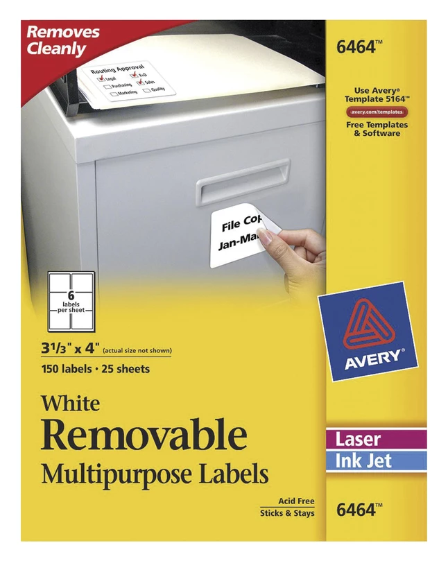 Promo ✨ Avery Removable ID Labels, 3-1/3 X 4 Inches, Pack Of 150 💯 1 Promo ✨ Avery Removable ID Labels, 3-1/3 X 4 Inches, Pack Of 150 💯