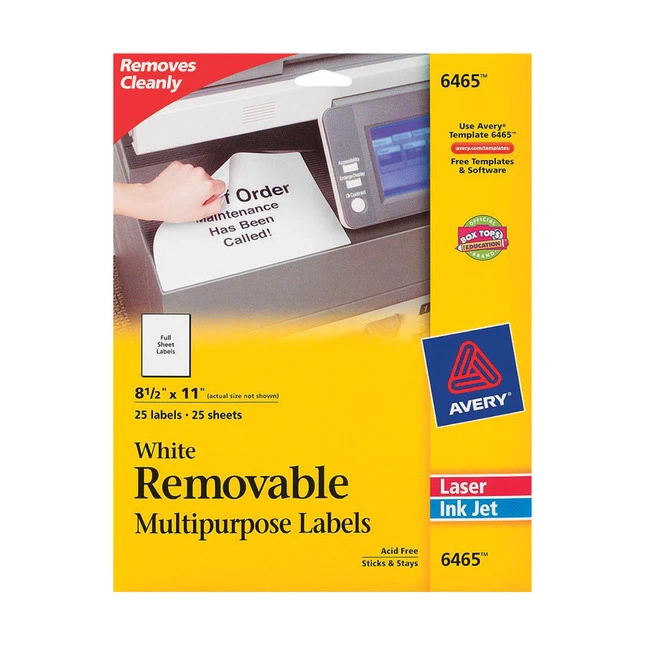Best Sale ๐ฅ Avery Removable ID Labels, 8-1/2 X 11 Inches, Pack Of 25 โ๏ธ 1 Best Sale ๐ฅ Avery Removable ID Labels, 8-1/2 X 11 Inches, Pack Of 25 โ๏ธ