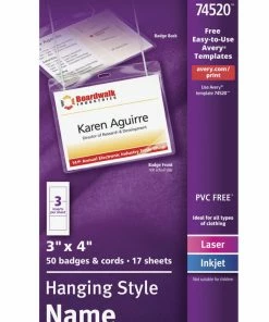 Best deal ✔️ Avery Hanging Style Name Badge Kit, Top Loading, 3 X 4 Inches, White, Pack Of 50 🎁
