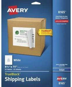 Wholesale 🎁 Avery TrueBlock Full Sheet Label, Inkjet, 8-1/2 X 11 Inches, White, Pack Of 25 ✔️