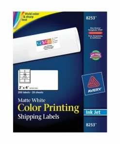 Best deal ⌛ Avery Color Printing Shipping Labels, Inkjet, 2 X 4 Inches, Pack Of 200 🌟