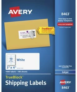 Best deal 🎁 Avery TrueBlock Shipping Labels, Inkjet, 2 X 4 Inches, White, Pack Of 1000 👍