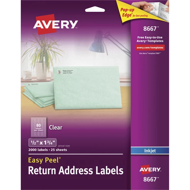 Cheapest ๐ฏ Avery Easy Peel Return Address Labels, Inkjet, 1/2 X 1-3/4 Inches, Clear, Pack Of 200 ๐ 1 Cheapest ๐ฏ Avery Easy Peel Return Address Labels, Inkjet, 1/2 X 1-3/4 Inches, Clear, Pack Of 200 ๐