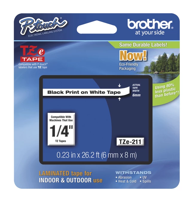 Best Pirce 🔔 Brother P-touch Tze Laminated Tape Cartridge, 1/4 Inch X 26 Feet, Black/White 😍 1 Best Pirce 🔔 Brother P-touch Tze Laminated Tape Cartridge, 1/4 Inch X 26 Feet, Black/White 😍