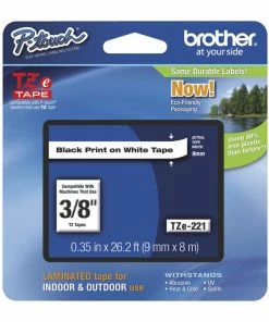 Buy 😍 Brother P-touch Tze Laminated Tape Cartridge, 3/8 Inch X 26 Feet, Black/White 😍