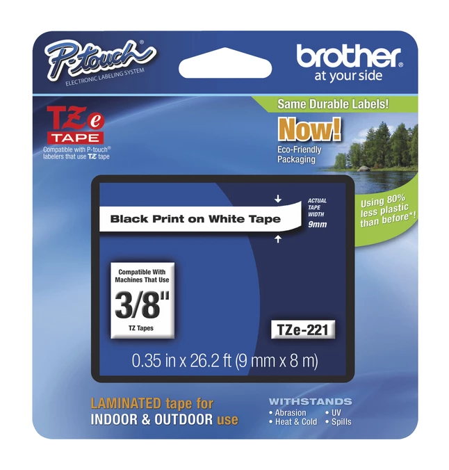 Buy 😍 Brother P-touch Tze Laminated Tape Cartridge, 3/8 Inch X 26 Feet, Black/White 😍 1 Buy 😍 Brother P-touch Tze Laminated Tape Cartridge, 3/8 Inch X 26 Feet, Black/White 😍