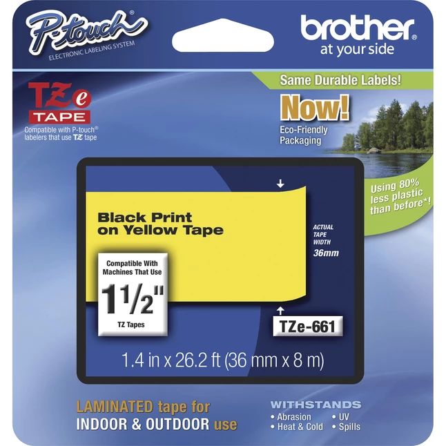 Cheapest 💯 Brother P-touch Tze Laminated Tape Cartridge, 1-1/2 Inch X 26 Feet, Black/Yellow ⌛ 1 Cheapest 💯 Brother P-touch Tze Laminated Tape Cartridge, 1-1/2 Inch X 26 Feet, Black/Yellow ⌛