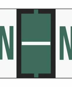 Wholesale 🔔 Smead BCCR Bar-Style Color Coded Alphabetic Labels, 1-1/4 X 1 Inches, N, Dark Green, Pack Of 500 🔔