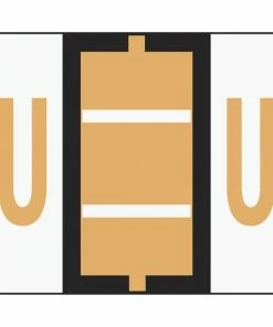 Buy 🛒 Smead BCCR Bar-Style Color Coded Alphabetic Labels, 1-1/4 X 1 Inches, U, Light Orange, Pack Of 500 🌟