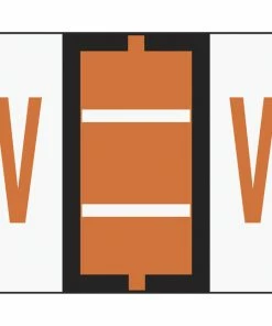 New 🔔 Smead BCCR Bar-Style Color Coded Alphabetic Labels, 1-1/4 X 1 Inches, V, Dark Orange, Pack Of 500 🎁