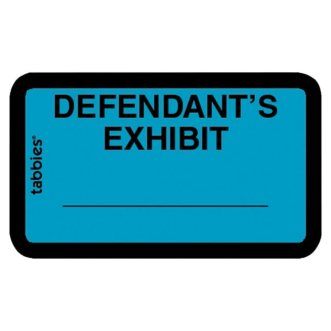 Flash Sale 👍 Tabbies Legal Defendant Exhibit Label, 1-5/8 X 1 Inches, Blue, Pack Of 252 😉 1 Flash Sale 👍 Tabbies Legal Defendant Exhibit Label, 1-5/8 X 1 Inches, Blue, Pack Of 252 😉