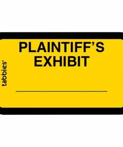 Best Pirce 💯 Tabbies Legal Plaintiff Exhibit Label, 1-5/8 X 1 Inches, Yellow, Pack Of 252 🔔