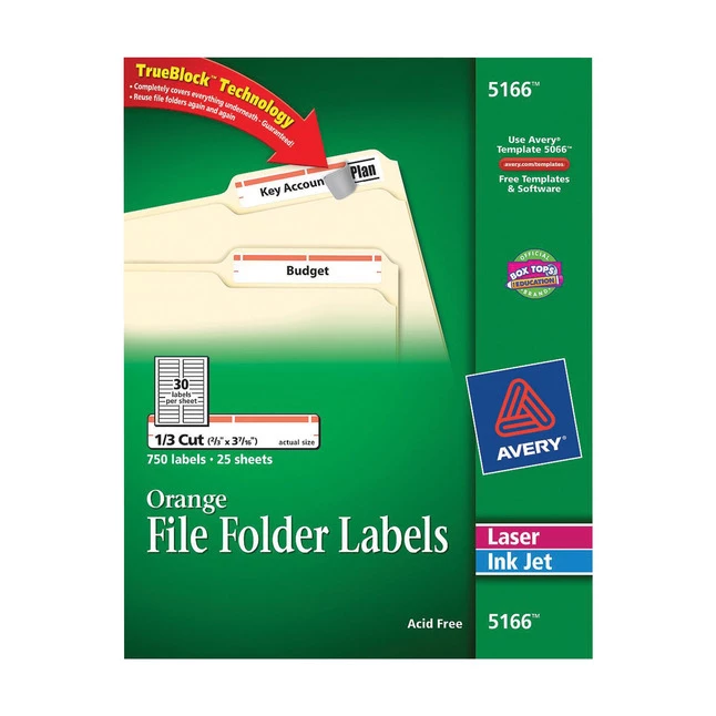 Wholesale โ Avery Printable File Folder Labels, 2/3 X 3-7/16 Inches, Orange, Pack Of 750 ๐ฏ 1 Wholesale โ Avery Printable File Folder Labels, 2/3 X 3-7/16 Inches, Orange, Pack Of 750 ๐ฏ