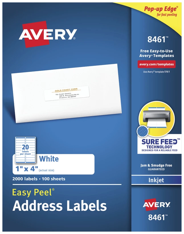 Coupon ๐ฅฐ Avery Easy Peel Address Labels, Inkjet, 1 X 4 Inches, Pack Of 2000 ๐ 1 Coupon ๐ฅฐ Avery Easy Peel Address Labels, Inkjet, 1 X 4 Inches, Pack Of 2000 ๐