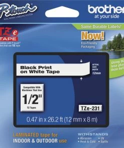 Outlet ๐ Brother P-touch Tze Laminated Tape Cartridge, 1/2 Inch X 26 Feet, Black/White ๐งจ